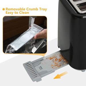 Aigostar Toaster's removable crumb tray.