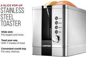 Chefman 2 Slice Toaster in use.
