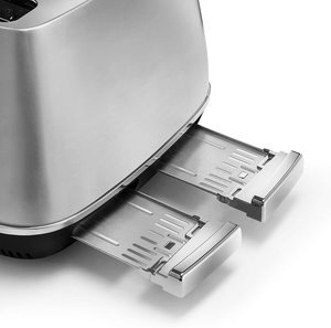 De Longhi Distinta Toaster's removable crumb trays.