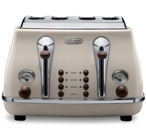 De Longhi Icona Vintage Toaster Main view of the De Longhi Icona Vintage Toaster.