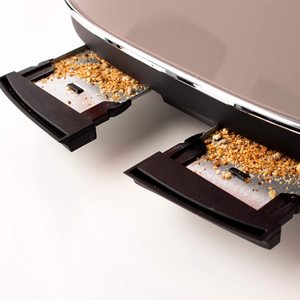 Haden Jersey Toaster's removable crumb trays.