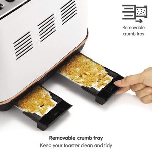 Morphy Richards Evoke Toaster's removable crumb trays.