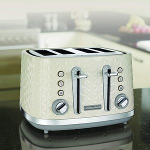 Morphy Richards Vector Toaster on display in a kitchen.
