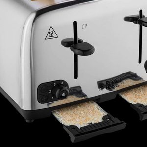 Russell Hobbs Adventure 4 Slice Toaster's removable crumb trays.