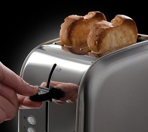 Russell Hobbs Futura Toaster in use.