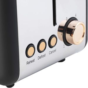 Salter Rose Gold Toaster's controls.