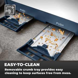 Tower Cavaletto Toaster's removable crumb tray.
