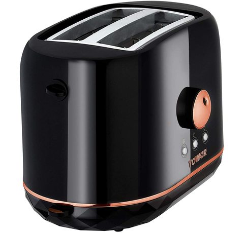 Main view of the Tower Rose Gold Toaster.